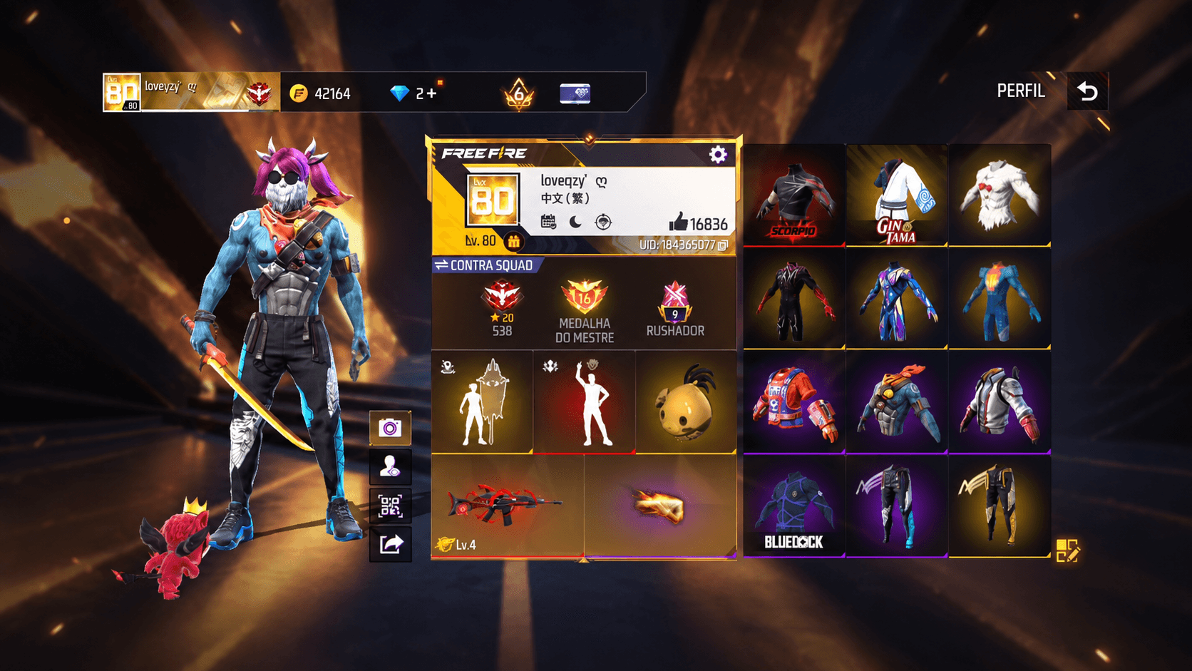 CONTA LENDARIA UMP RUBY 👺 + PASSE 8 BIT + SOMBRA ROXA🔥